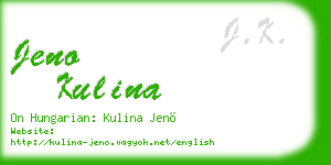 jeno kulina business card